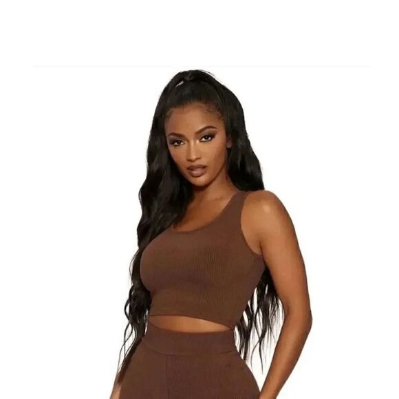 naked wardrobe Tops - Naked Wardrobe Tank U Next Snatched Crop Lightweight SZ L #1660